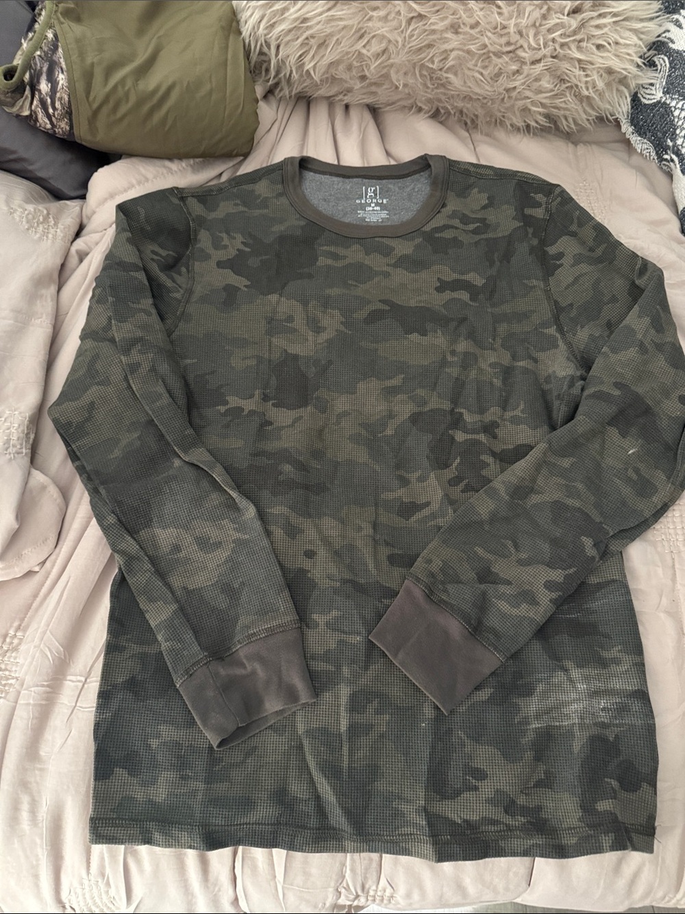 George Olive Green Camo Long-Sleeve Thermal Shirt